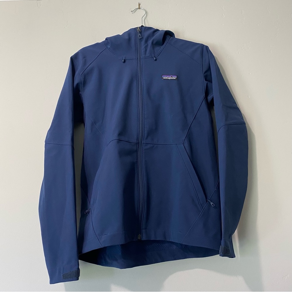 Patagonia men's blue Adze hoody softshell jacket, XS